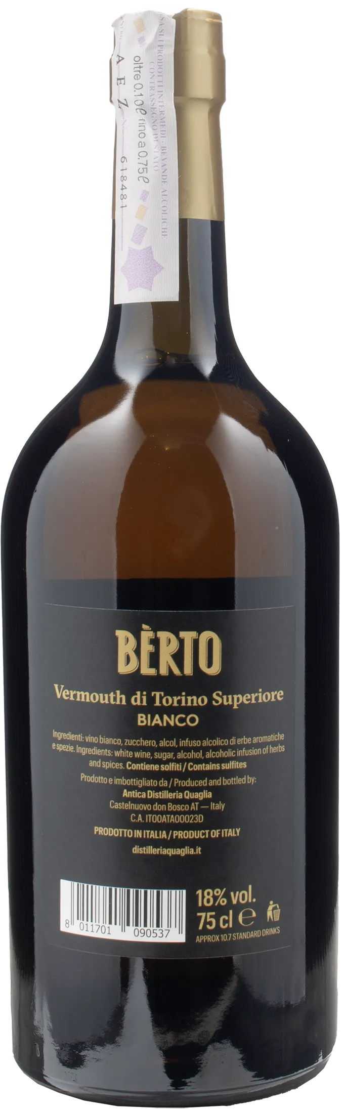 Berto Vermuth di Torino Bianco Superiore 0.75L