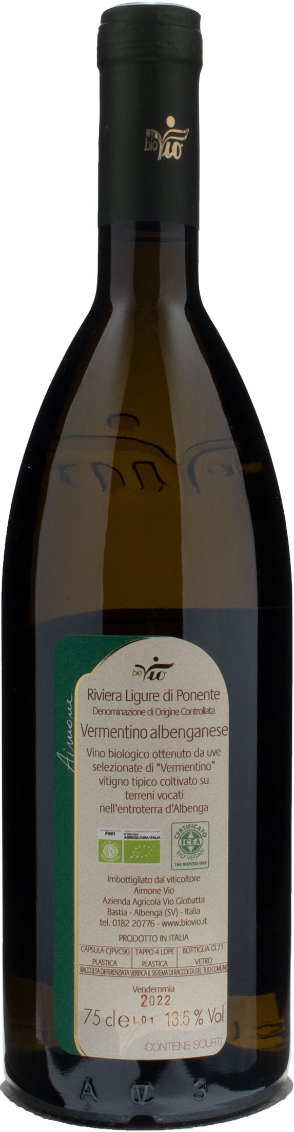 BioVio Riviera Ligure di Ponente Vermentino Albenganese Aimone 2022