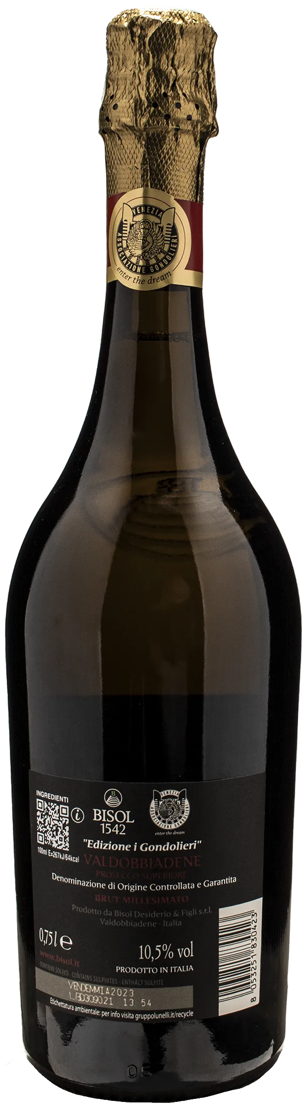 Bisol 1542 Valdobbiadene Prosecco Superiore I Gondolieri Brut Millesimato 2023