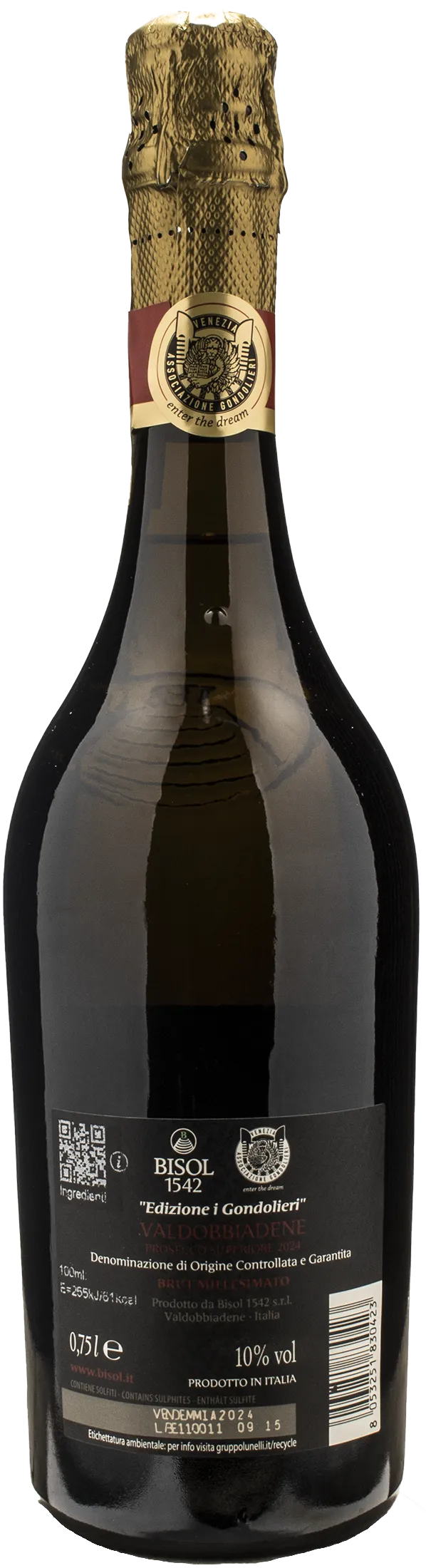 Bisol 1542 Valdobbiadene Prosecco Superiore Brut Millesimato I Gondolieri 2024