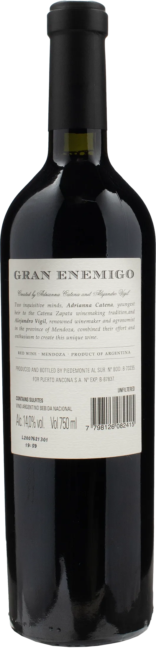 Bodega Aleanna Gran Enemigo 2019