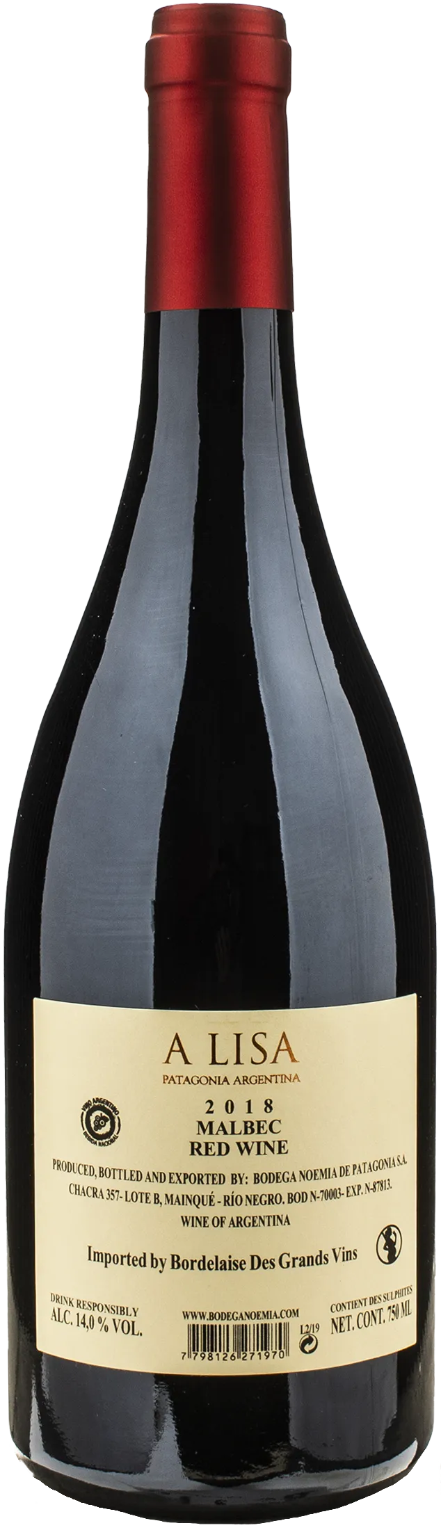 Bodega Noemia Patagonia Malbec A Lisa 2018