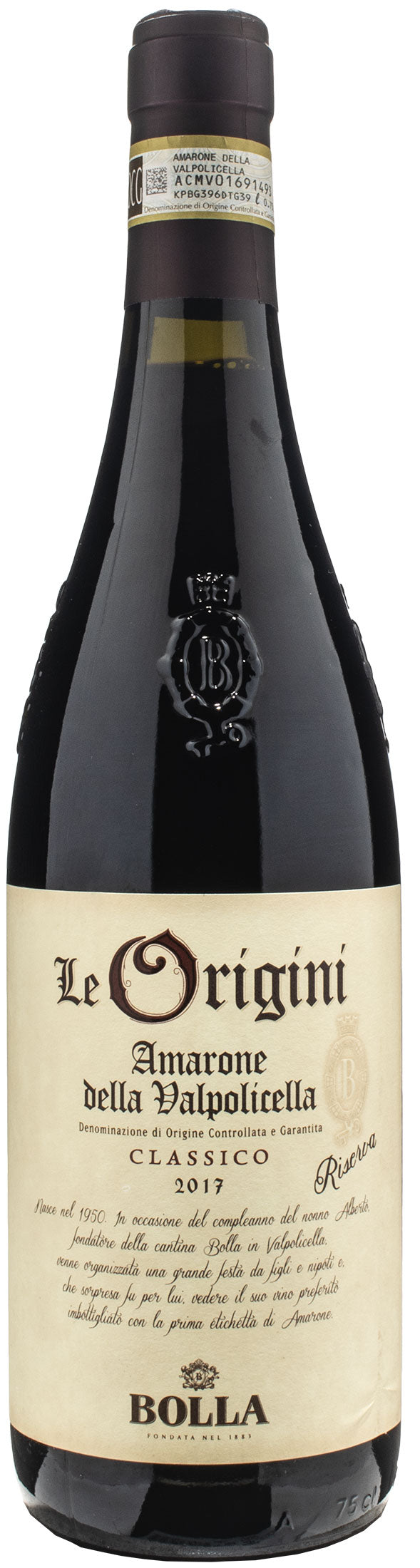 Bolla Amarone della Valpolicella Classico Le Origini Riserva 2017