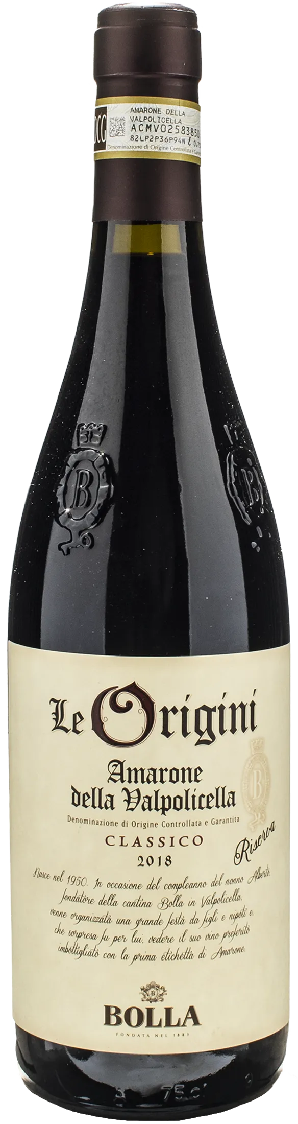 Bolla Amarone della Valpolicella Classico Le Origini Riserva 2018