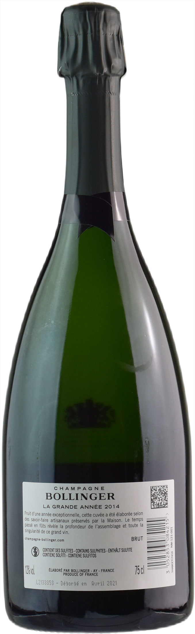 Bollinger Champagne La Grande Année Brut 2014