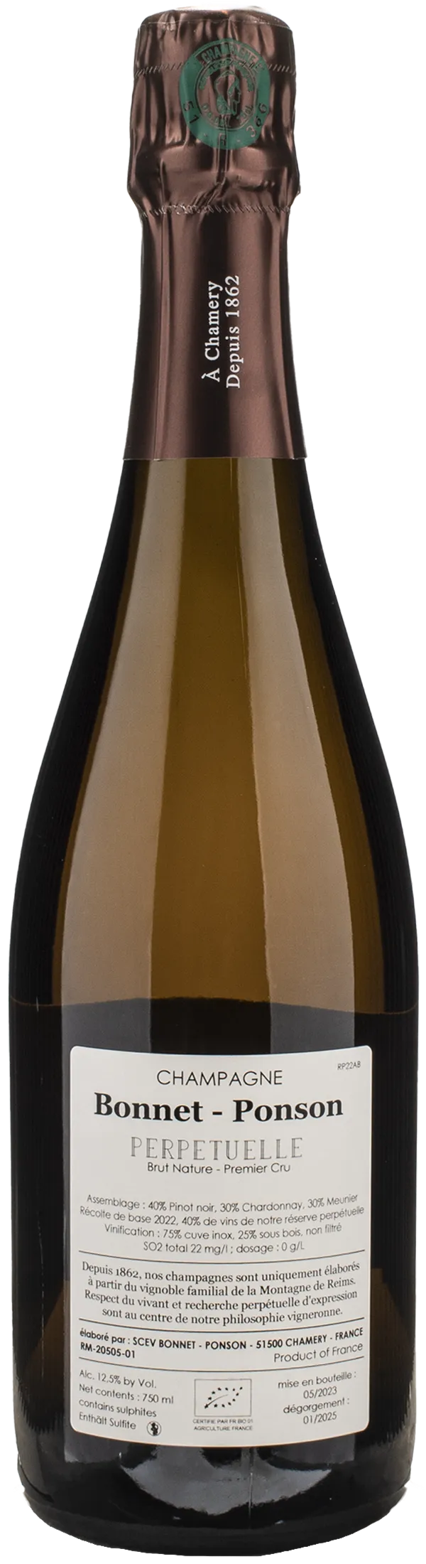 Bonnet Ponson Champagne 1er Cru Brut Nature Cuvee Perpetuelle