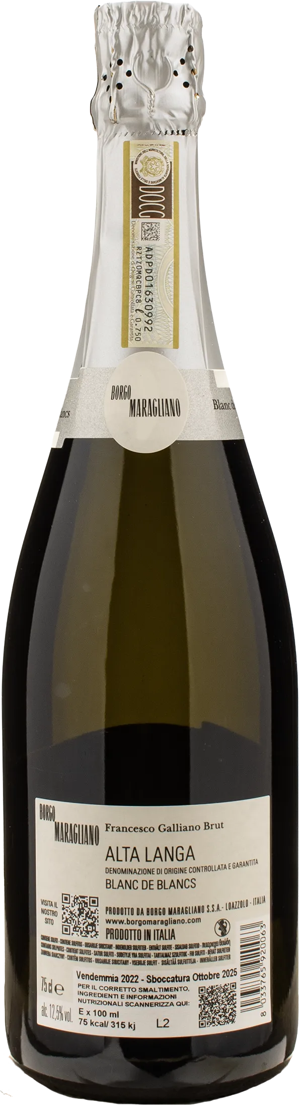 Borgo Maragliano Alta Langa Blanc de Blancs Brut Francesco Galliano 2022