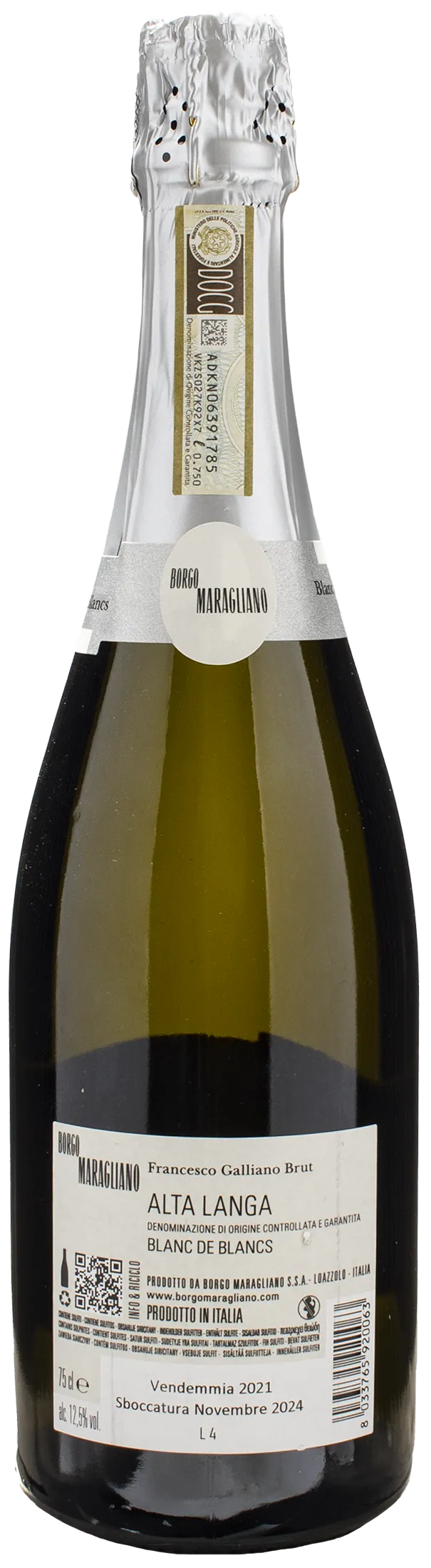 Borgo Maragliano Francesco Galliano Alta Langa Blanc de Blancs Brut 2021