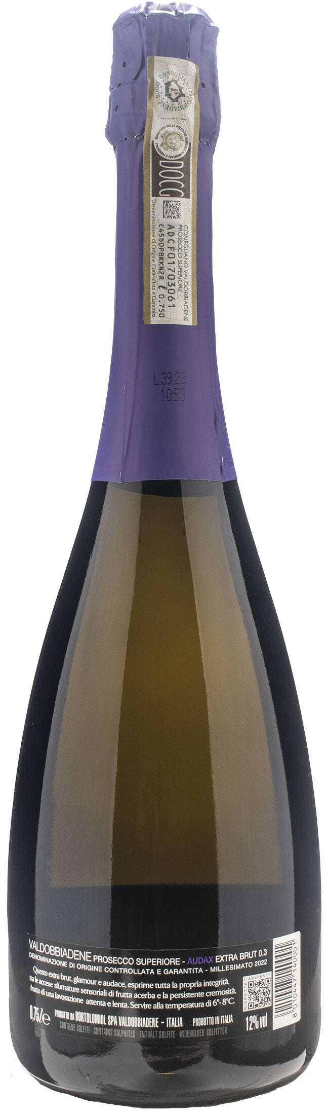 Bortolomiol Valdobbiadene Prosecco Superiore Audax Zero 3 Extra Brut Millesimato 2022