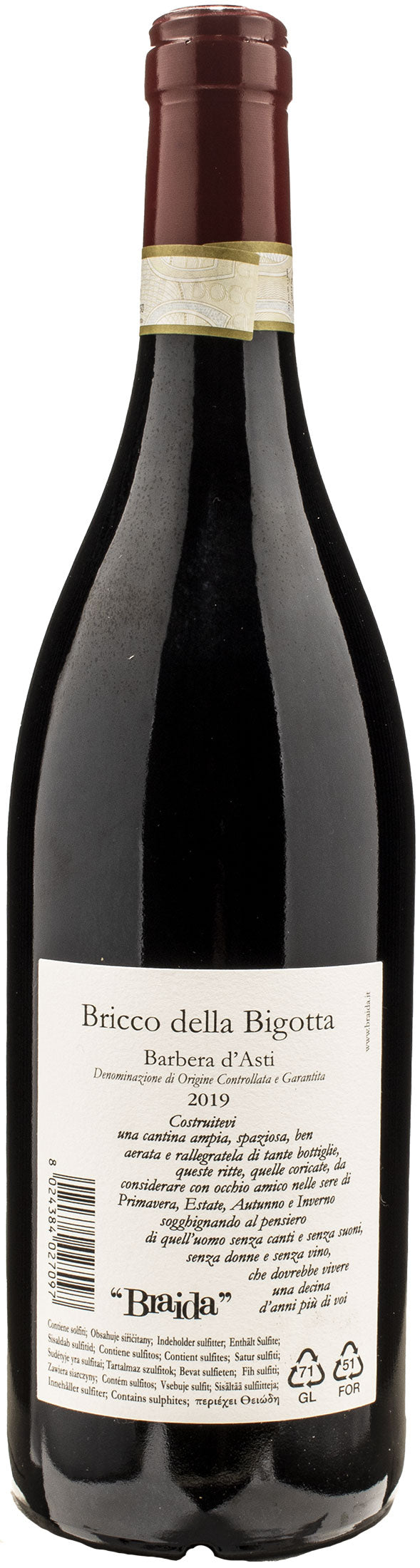 Braida Barbera d'Asti Bricco della Bigotta 2019