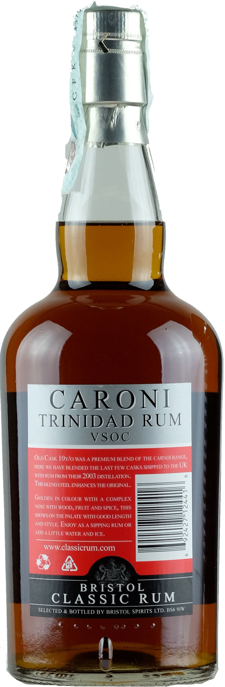 Bristol Spirits Caroni Rum of Trinidad Vsoc 10 Y.O