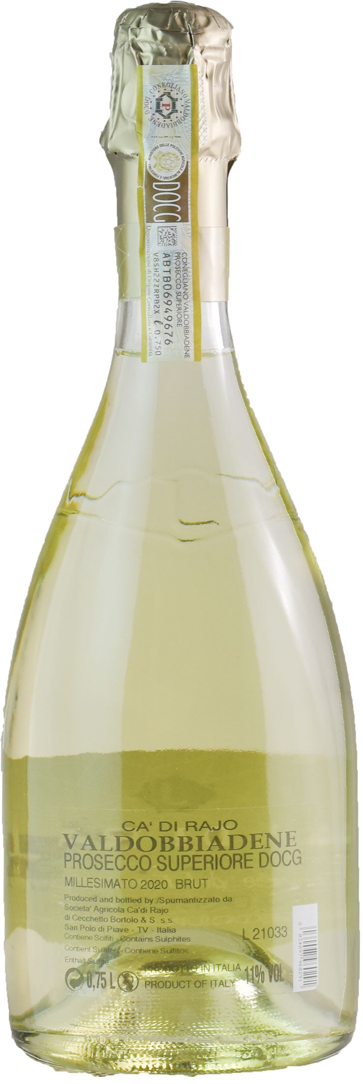 Ca' di Rajo Valdobbiadene Prosecco Superiore Millesimato Cuvée del Fondatore Brut 2020