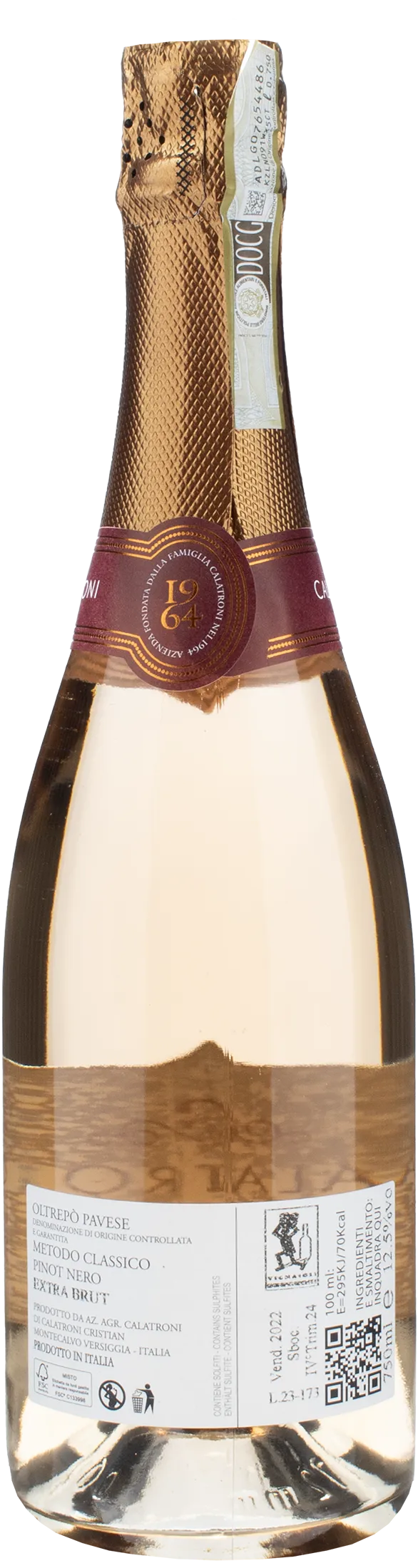 Calatroni NorEma Oltrepo Pavese Metodo Classico Rosè Extra Brut 2022