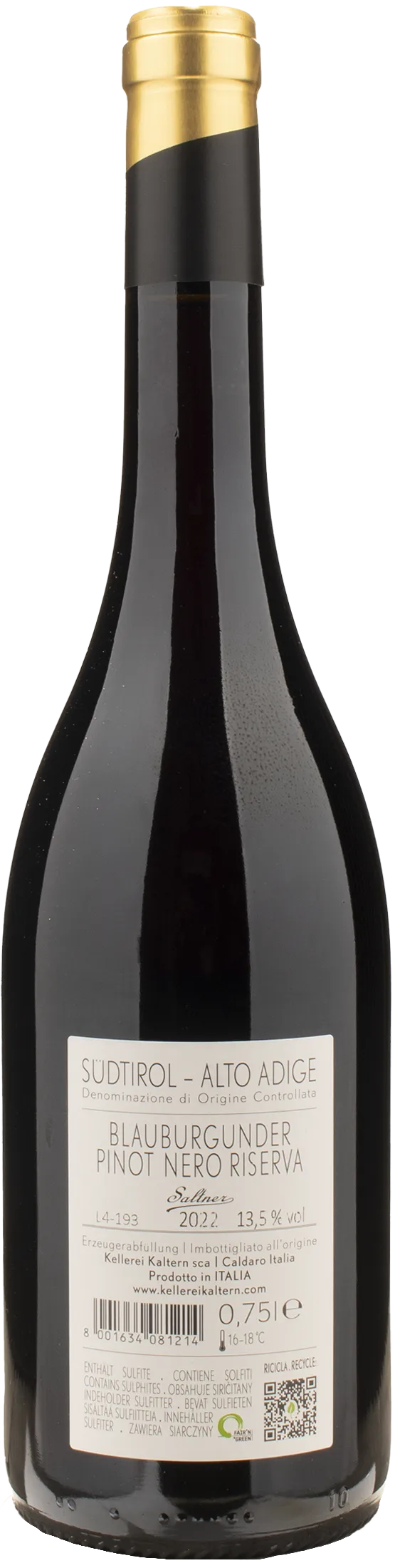 Caldaro Pinot Nero Riserva Saltner 2022