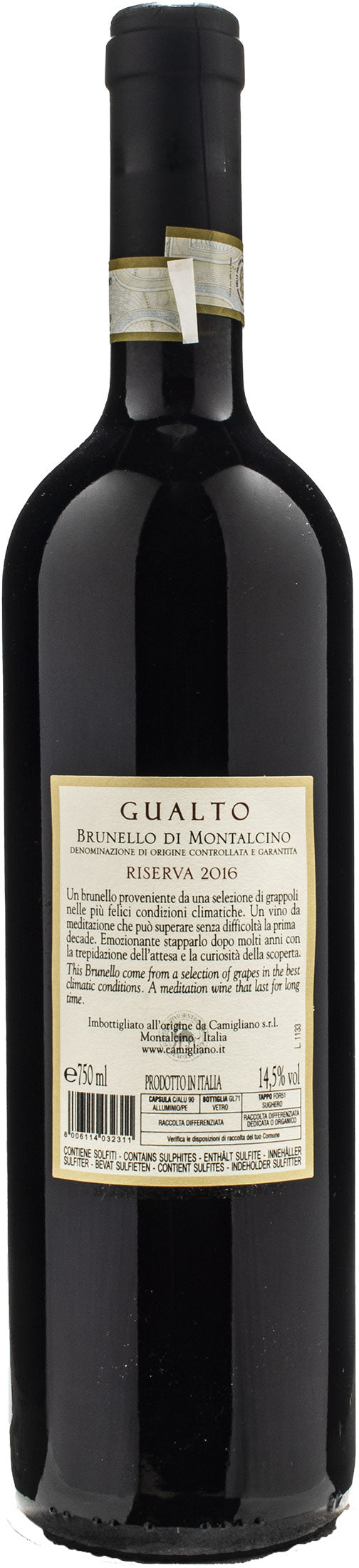 Camigliano Brunello di Montalcino Gualto Riserva 2016