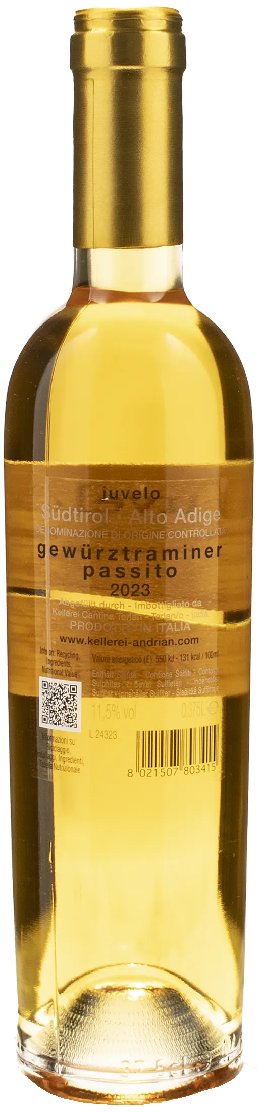 Cantina Andriano Gewurztraminer Passito Juvelo 0.375L 2023
