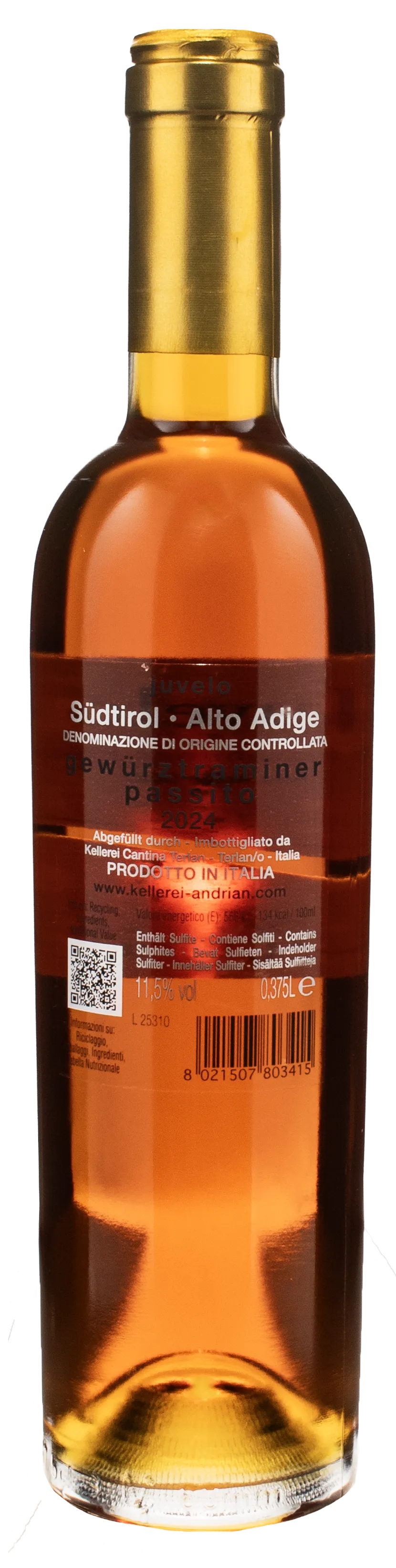 Cantina Andriano Gewurztraminer Passito Juvelo 0.375L 2024