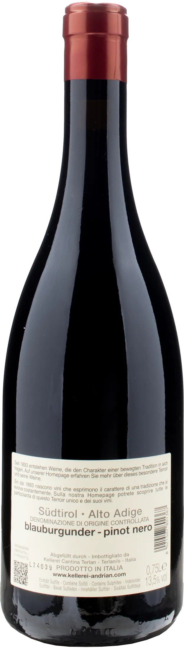 Cantina Andriano Pinot Noir 2023