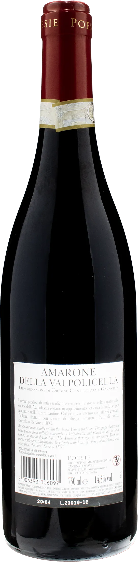 Cantina di Soave Amarone della Valpolicella Poesie 2020