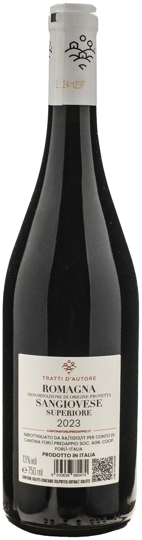 Cantina Forli Predappio Tratti D'Autore Sangiovese Superiore 2023
