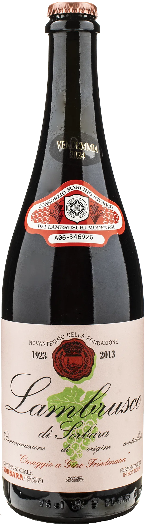 Cantina Sorbara Lambrusco di Sorbara Omaggio a Gino Friedmann 2024