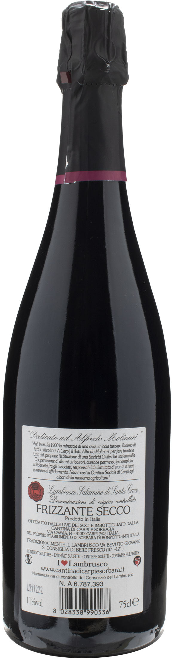 Cantina Sorbara Lambrusco Salamino di S. Croce Dedicato ad Alfredo Molinari