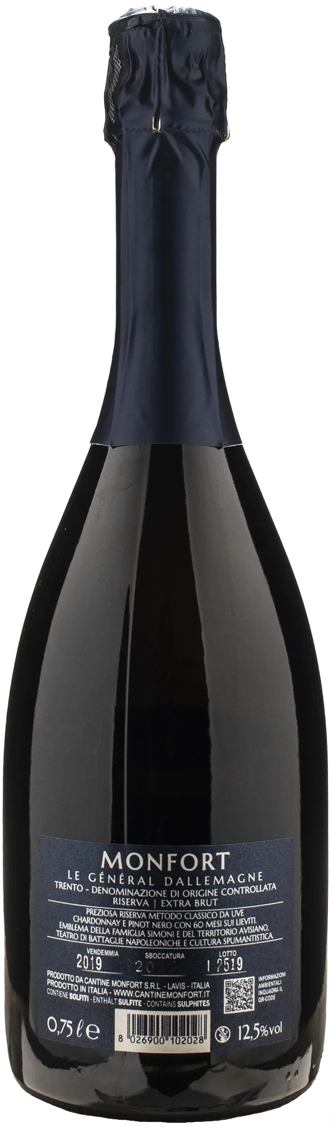 Cantine Monfort Trento Riserva Le General Dallemagne Extra Brut 2019