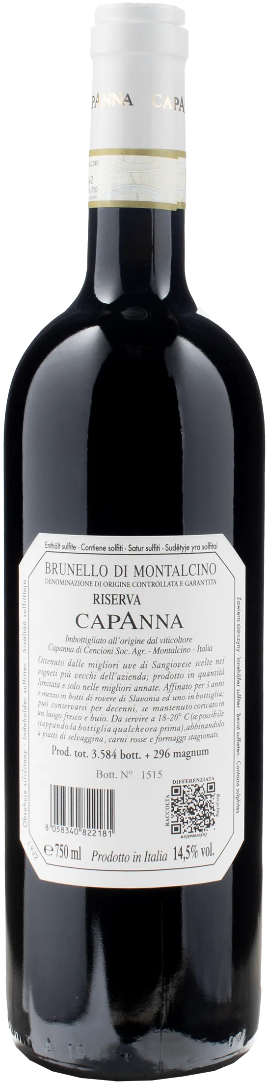 Capanna Brunello di Montalcino Riserva 2018