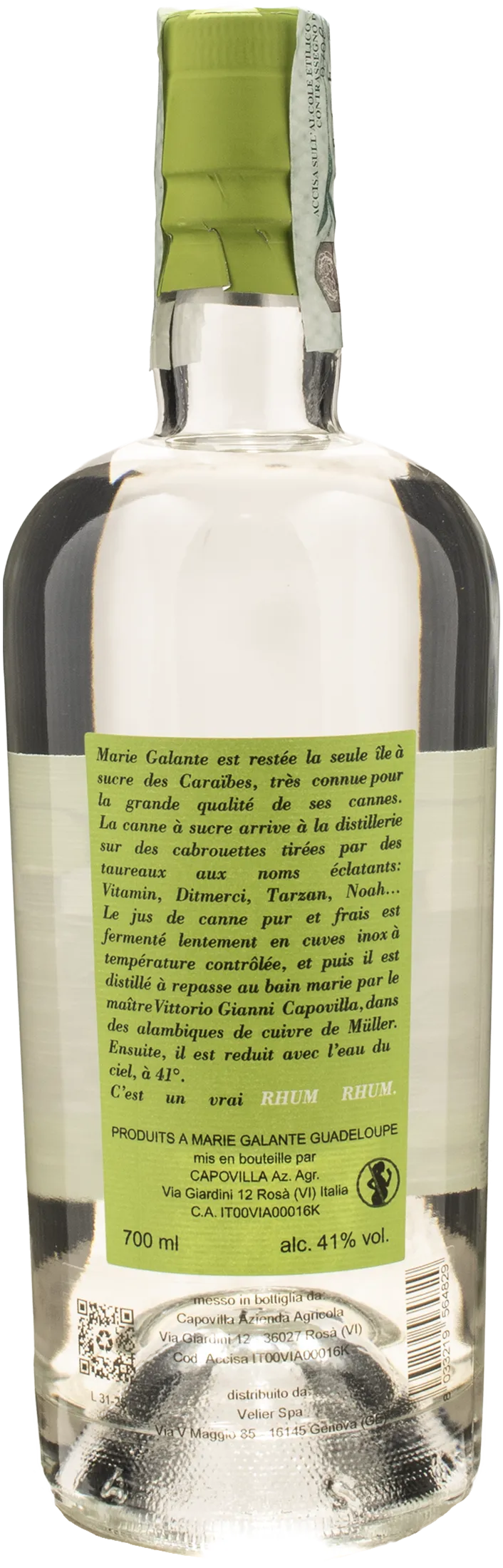 Capovilla Rhum Rhum Bianco PMG 41° 0.7L