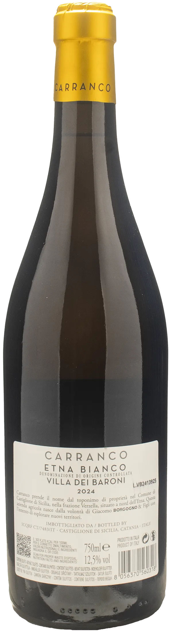 Carranco Etna Bianco Villa dei Baroni 2024