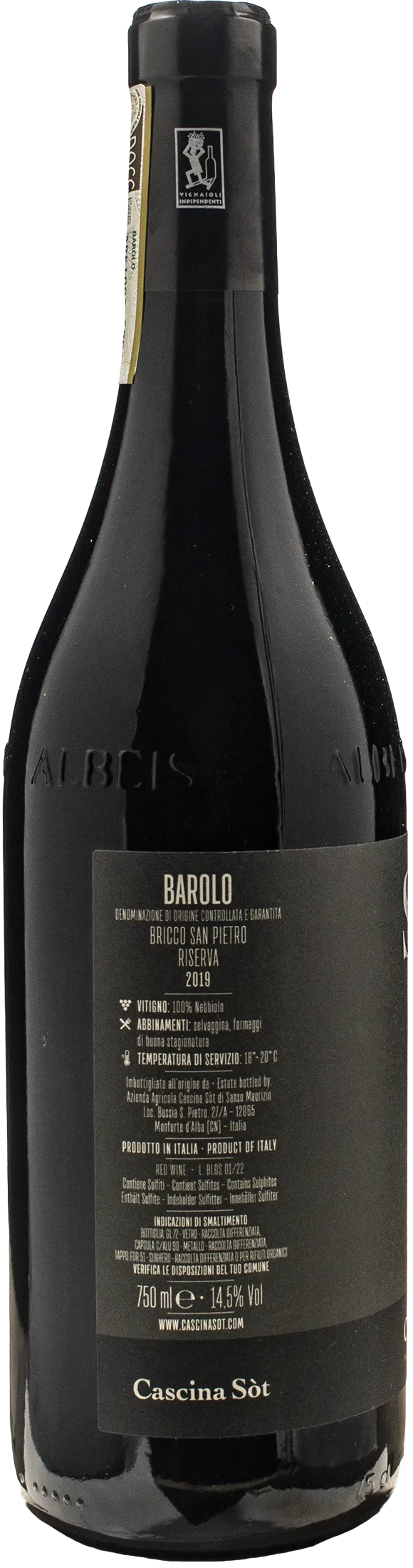 Cascina Sot Barolo Riserva Bricco San Pietro 2019