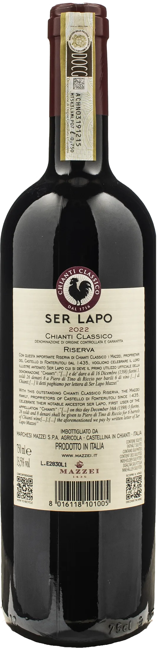 Mazzei Chianti Classico Riserva Ser Lapo 2022