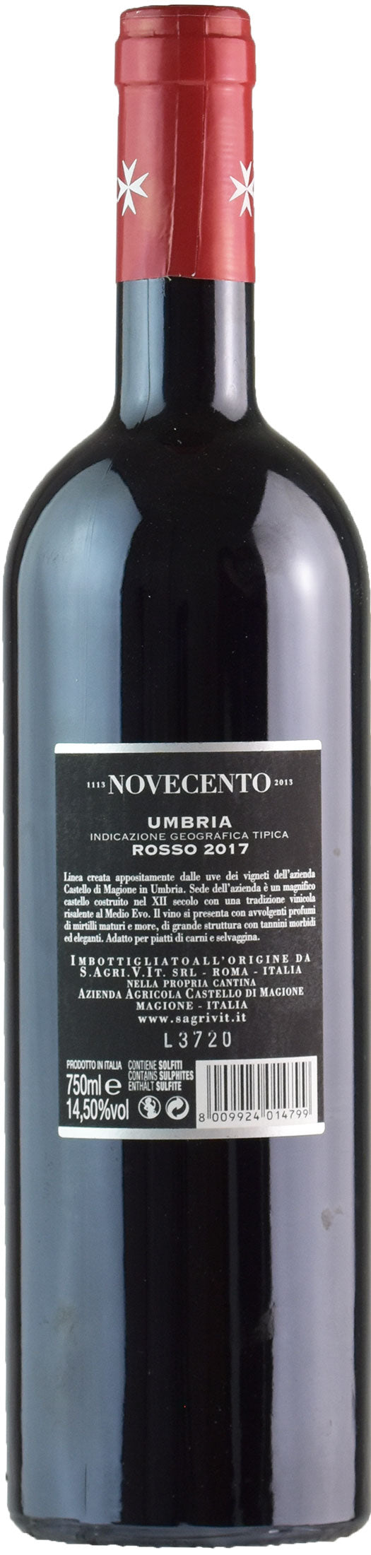 Castello di Magione Novecento Rosso Anniversario 2017