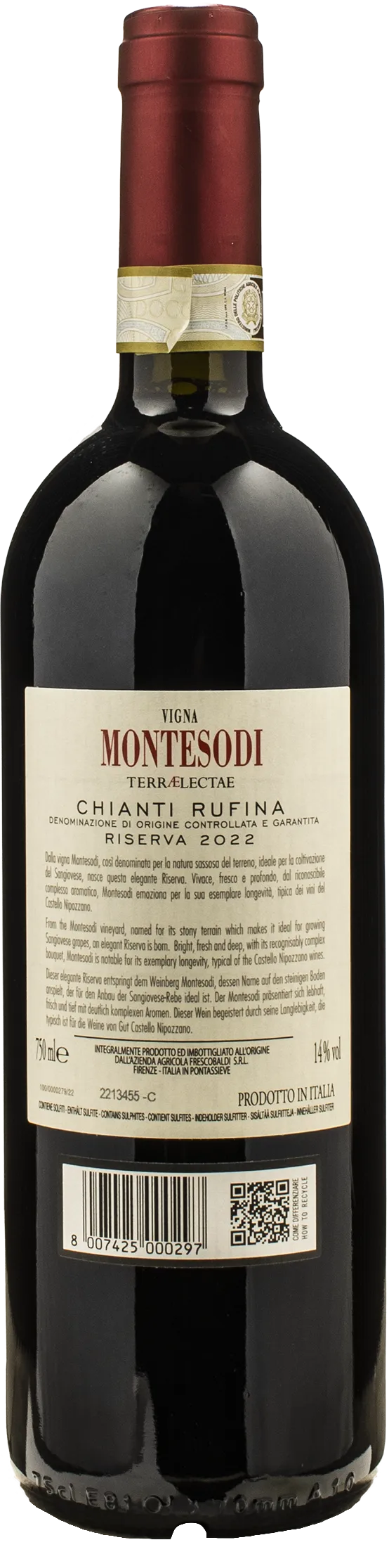 Castello di Nipozzano Chianti Rufina Montesodi Riserva 2022