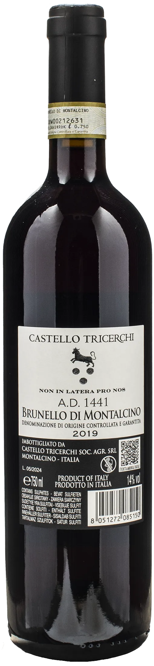 Castello Tricerchi Brunello di Montalcino AD 1441 2019