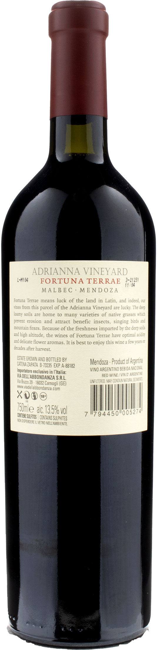 Catena Zapata Adrianna Vineyard Fortuna Terrae Malbec 2018