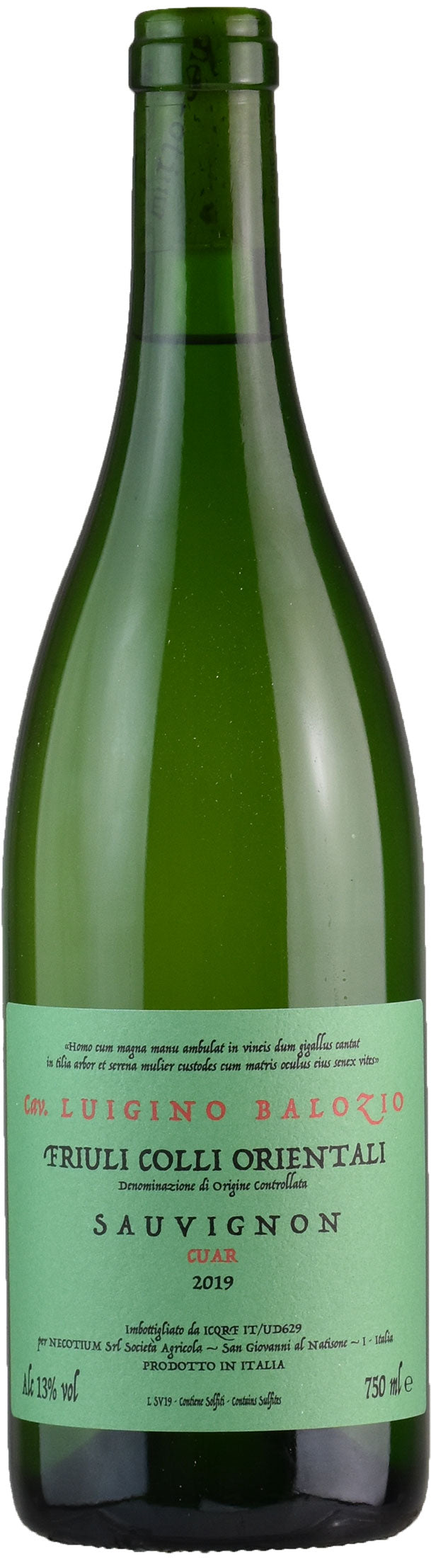 Cav. Luigino Balozio Colli Orientali del Friuli Sauvignon Cuar 2019