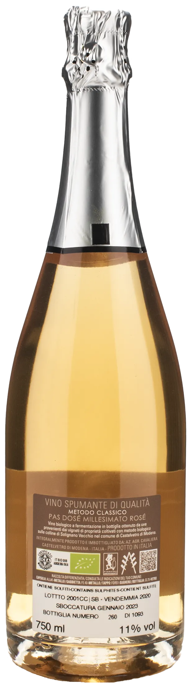 Cavaliera Metodo Classico Caterina Pas Dose Rosè 2020