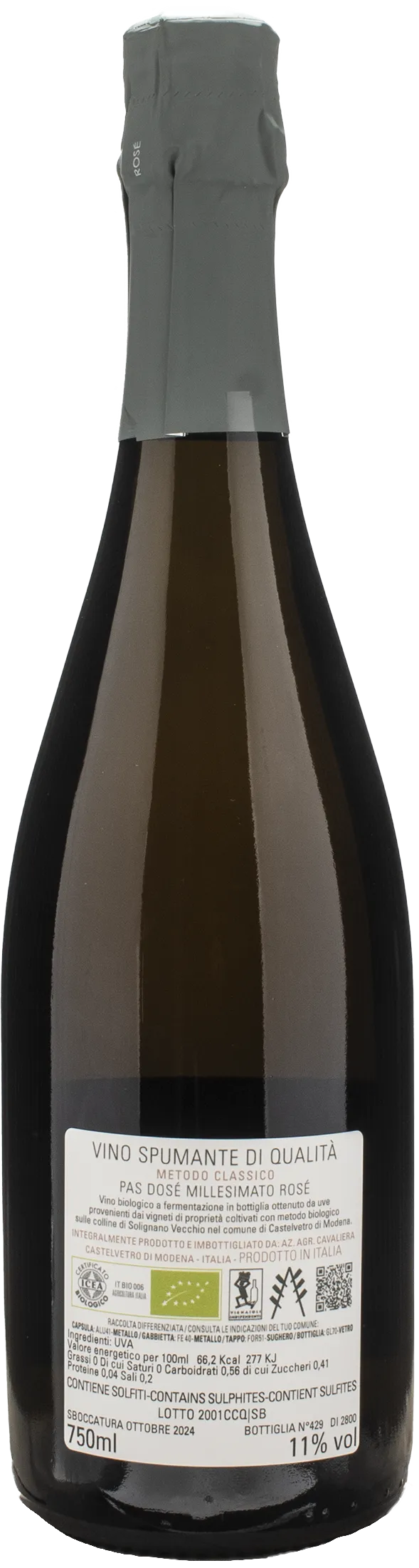 Cavaliera Metodo Classico Caterina Pas Dose Rosè