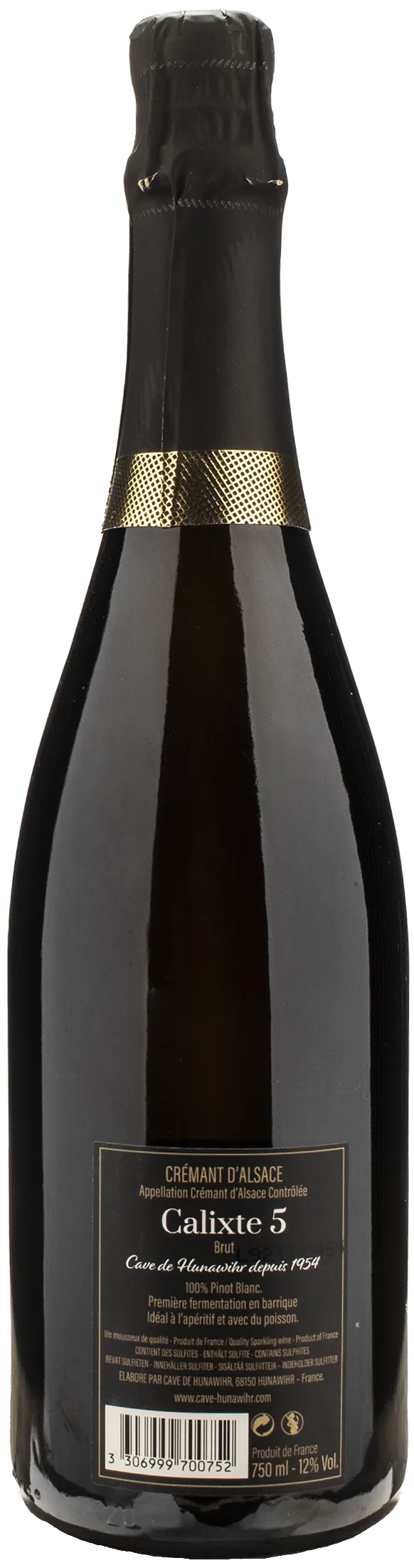 Cave de Hunawihr Cremant d'Alsace Calixte 5 Brut