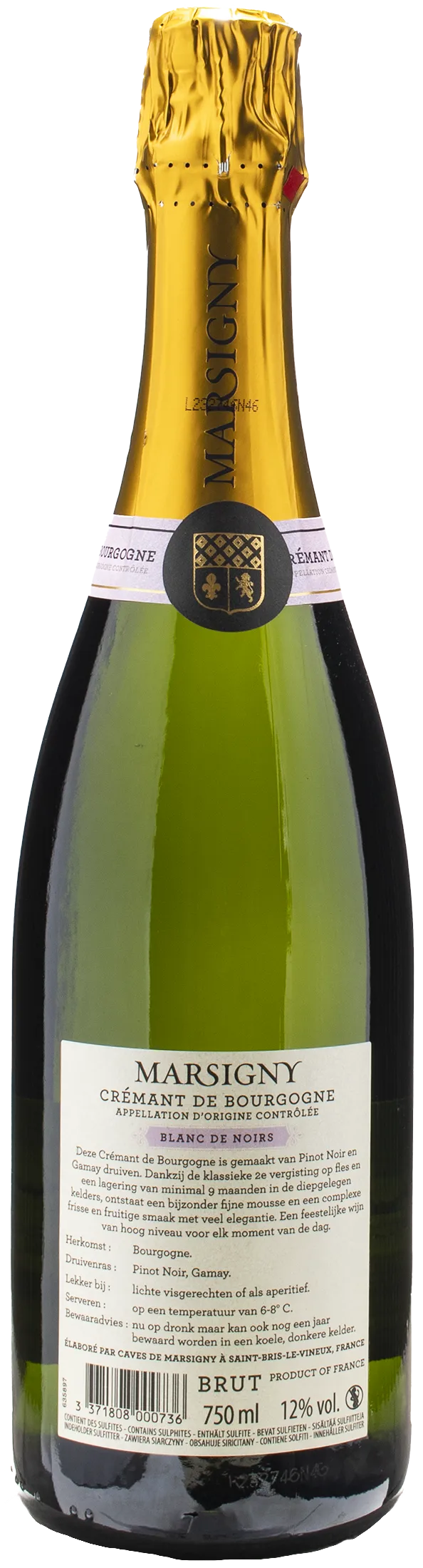 Caves de Marsigny Cremant de Bourgogne Blanc de Noirs Brut