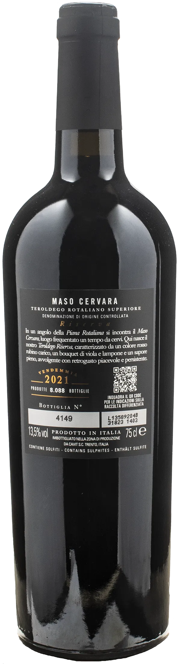 Cavit Maso Cervara Teroldego Rotaliano Superiore Riserva 2021