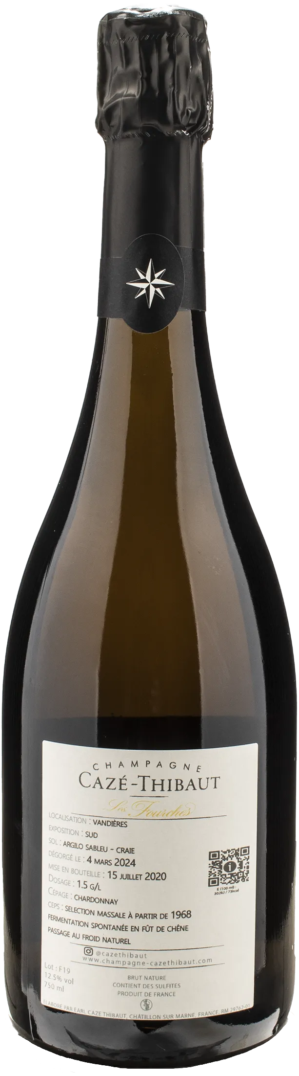 Caze Thibaut Champagne Blanc de Blancs Brut Nature Les Fourches 2019
