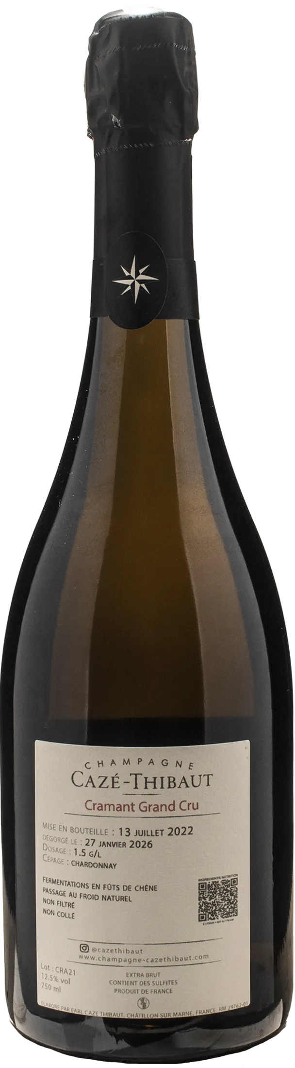 Caze Thibaut Champagne Grand Cru Cramant Extra Brut Vieilles Vignes 2021