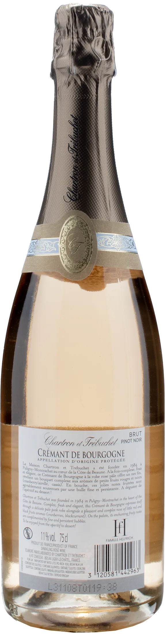 Chartron et Trebuchet Cremant de Bourgogne Pinot Noir Brut Rosè 2022