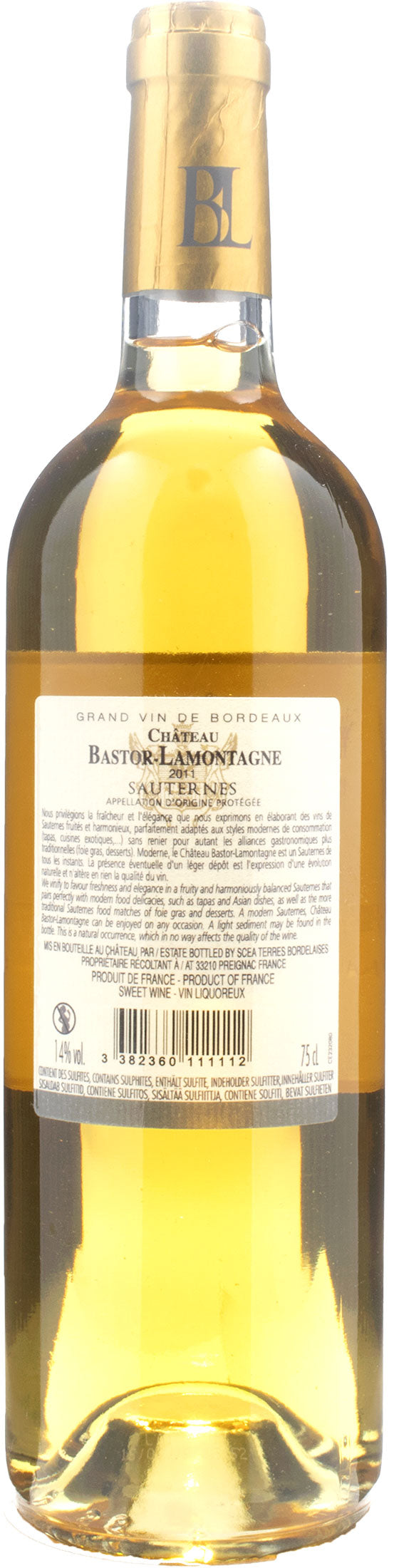 Chateau Bastor Lamontagne Sauternes 2011