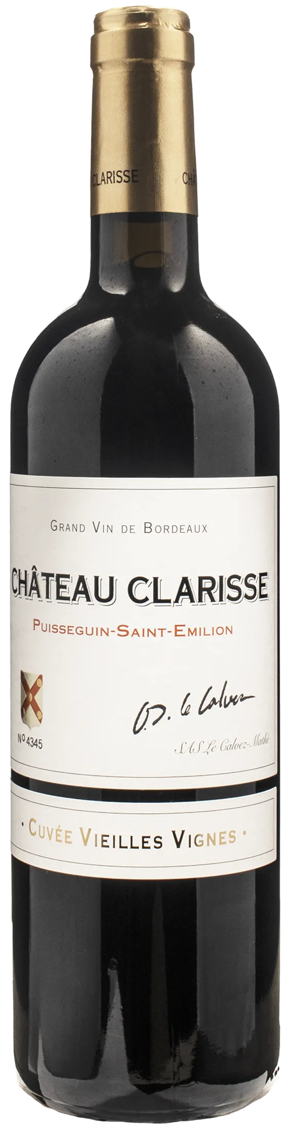 Chateau Clarisse Puisseguin Saint Emilion Vieilles Vignes 2018