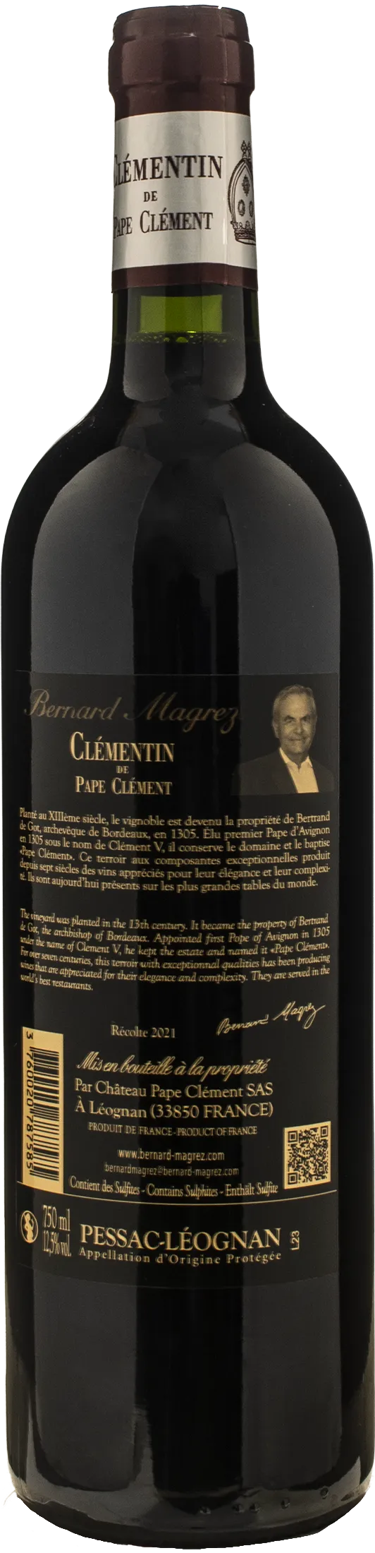 Chateau Clementin de Pape Clement Pessac Leognan Rouge 2021