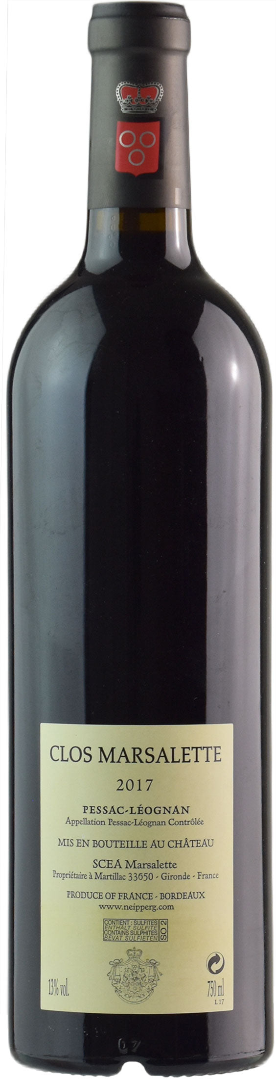 Chateau Clos Marsalette Pessac Leognan Rouge 2017