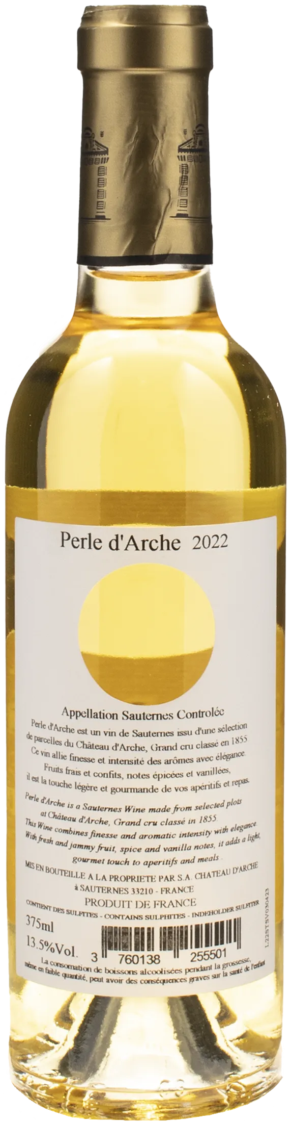 Chateau d'Arche Perle d'Arche Sauternes 0.375L 2022
